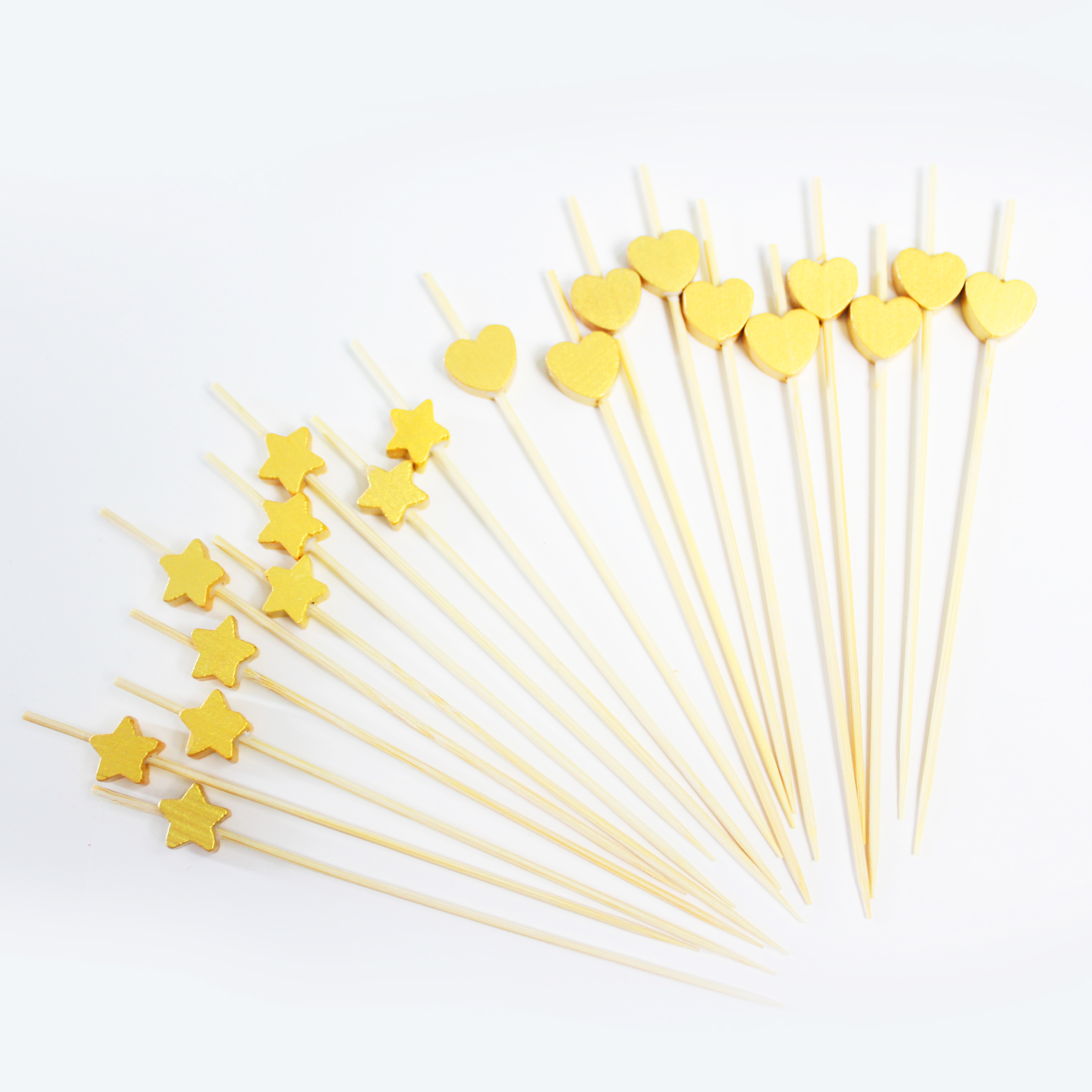 100PCS Handmade Cocktail Picks 100 Count Sticks bamboo Toothpicks Party Supplies Shiny fruit stick for parties - 副本