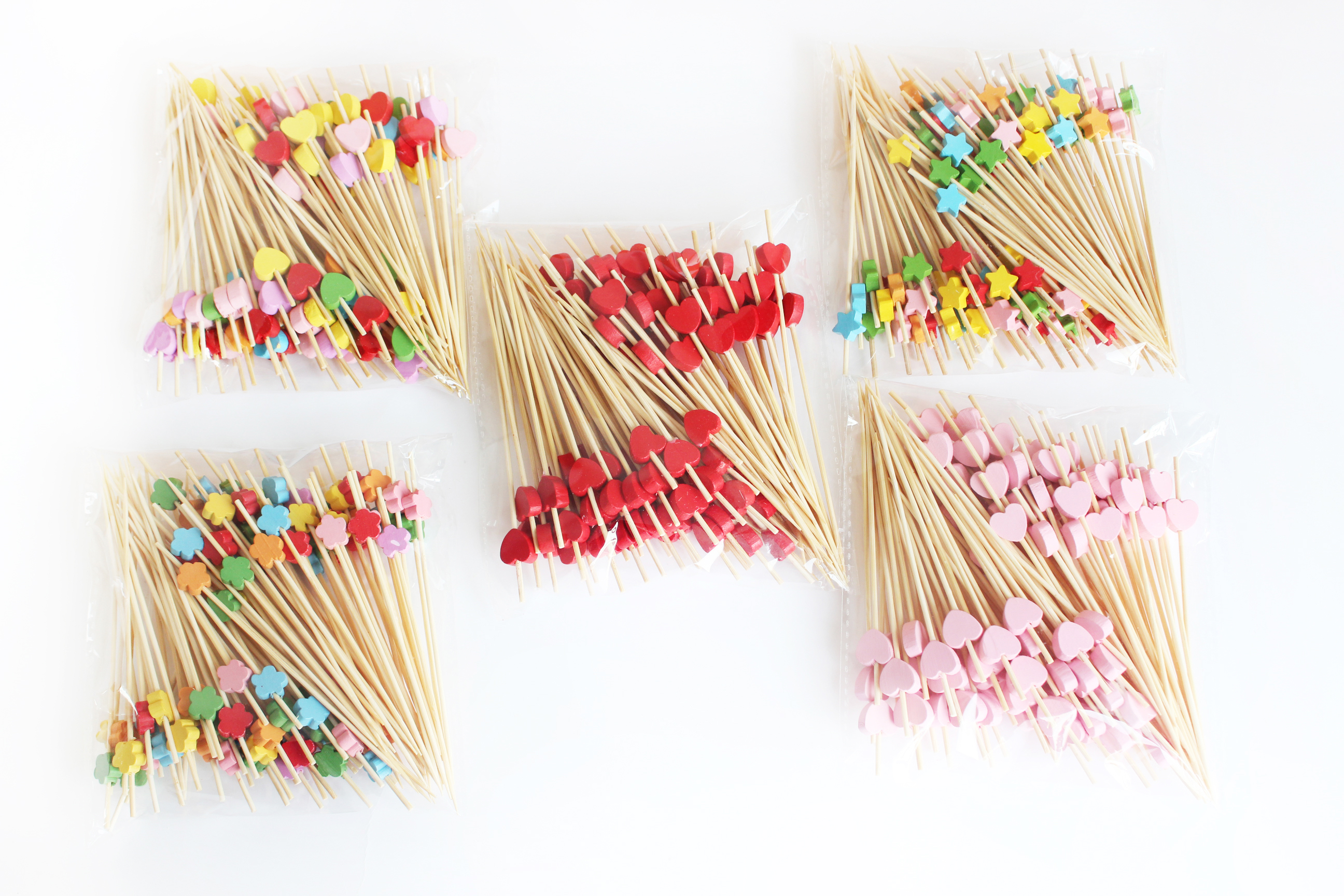 100PCS Handmade Cocktail Picks 100 Count Sticks bamboo Toothpicks Party Supplies Shiny fruit stick for parties