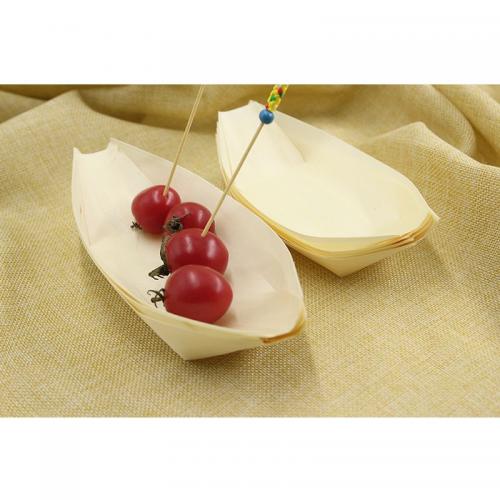 Disposable wooden boat Fruit plate Snack storage